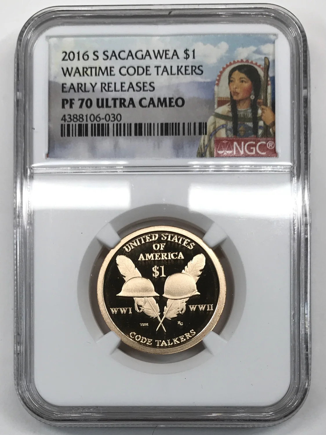 2016-S WARTIME CODE TALKERS Native American Sacagawea Dollar NGC PF-70 UC