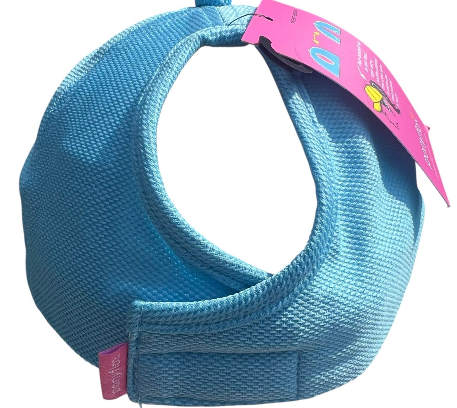 Ponyflo-Kids Young Girls Ponytail Blue Baseball Hat/Cap with Hook & Loop