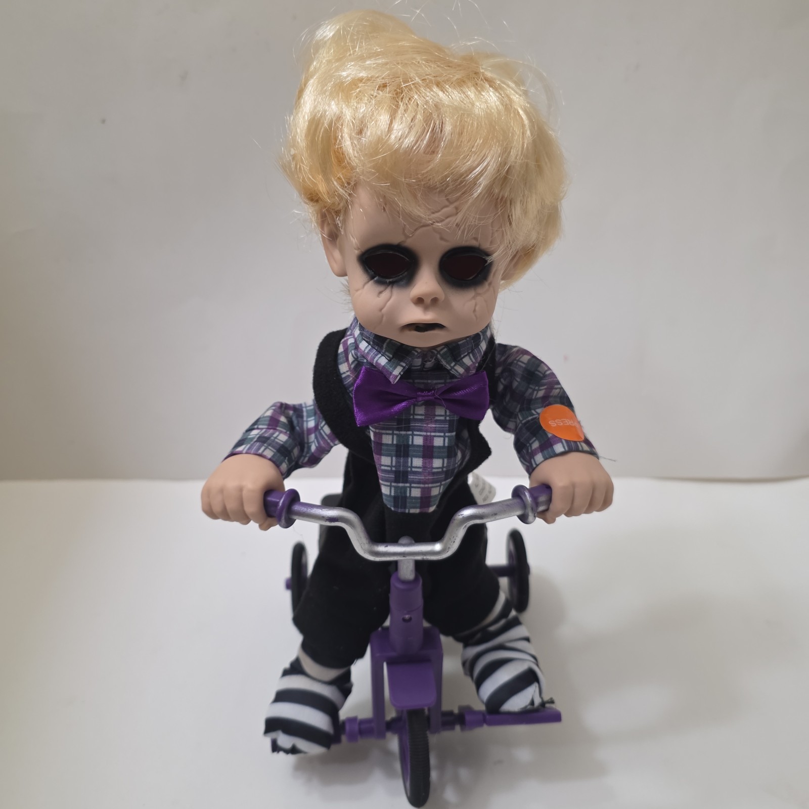 Spooky Village Animated Bicycle Doll Halloween Toy Works But Not Motion/Sound