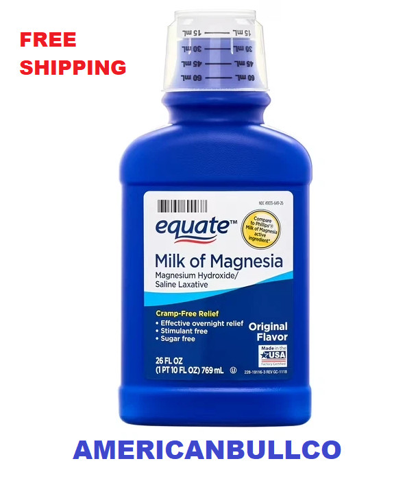 Equate Milk of Magnesia Saline Laxative, Original Flavor, 1200 mg, 26 fl oz