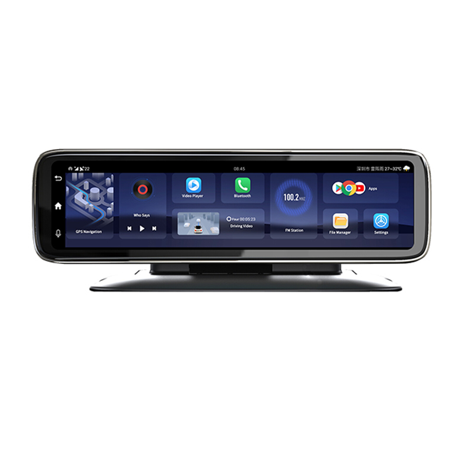 360° Panoramic 4CH Camera Car DVR Backup Mirror Dash Camera with GPS