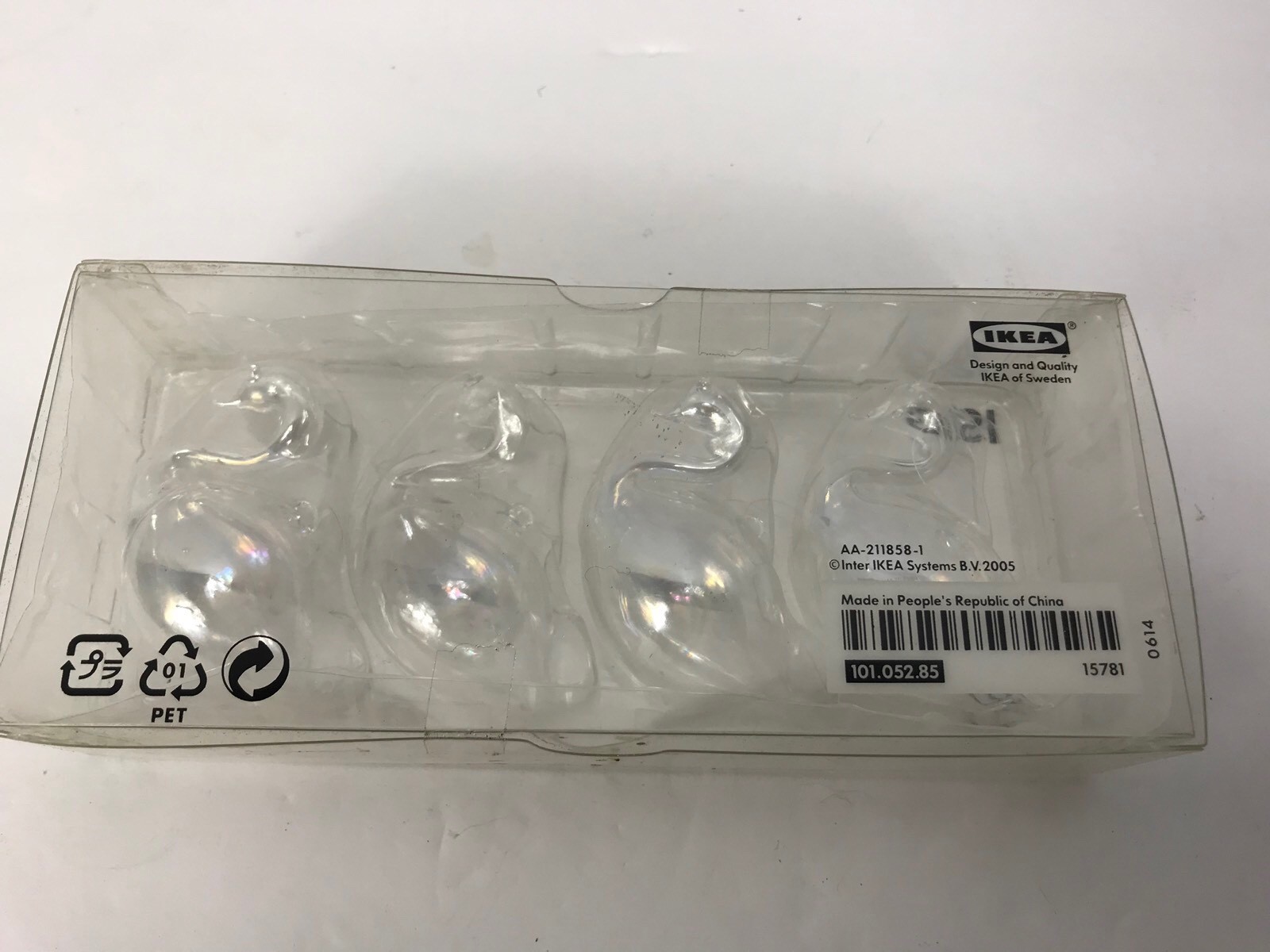 4 new IKEA ISIG hollow clear *Glass Swans* ornaments sun catcher figurine favor