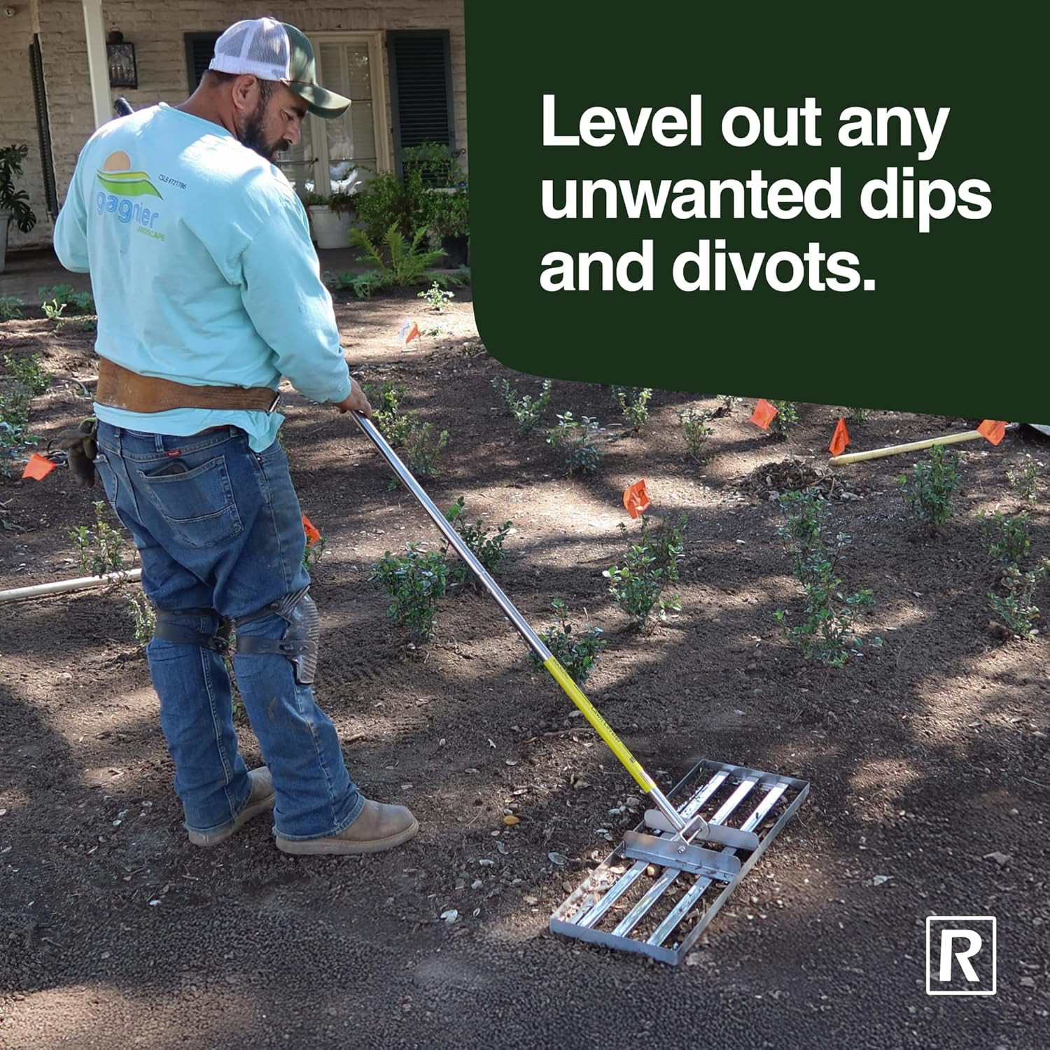 Rocklin™ Lawn Leveling Rake | Stainless Steel Surface Leveling Tool | Level Soil