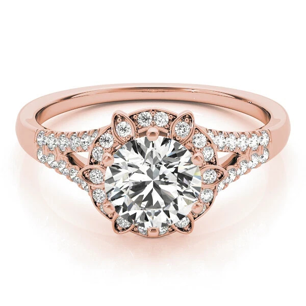 Round Cut Lab-Created 2.10 Ct VVS1 Diamond Engagement Ring 14K Rose Gold FN