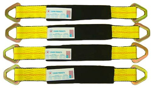 (4 pack) 2x21" AXLE STRAPS, TIE DOWN RACE CAR HAULER 4X4 OFF ROAD TOW TRUCK