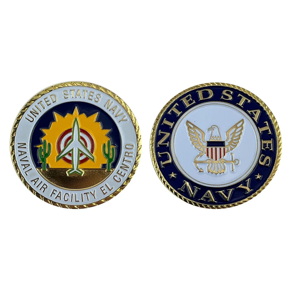 1 ¾″ U.S. Navy Naval Air Facility El Centro Challenge Coin — Veteran-Owned