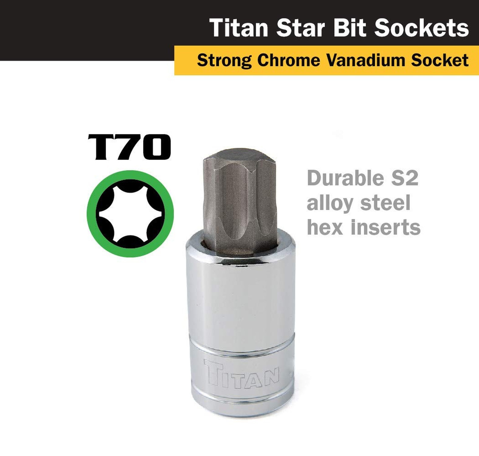 Titan 62970 1/2-Inch Drive x T70 Torx Bit Socket