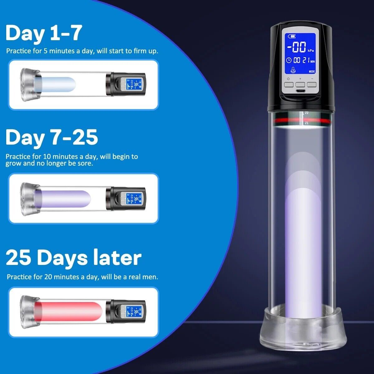 Rechargeable Electric Penis Pump Digital Penile Erection Enlargement Enhancment