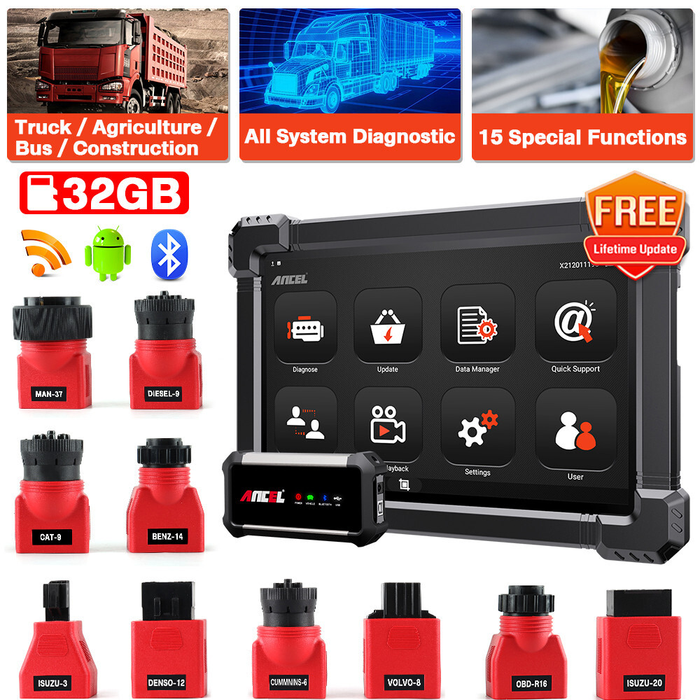 24V 12V Diesel Heavy Duty Truck Scanner All System Diagnostic Coding Progrmming