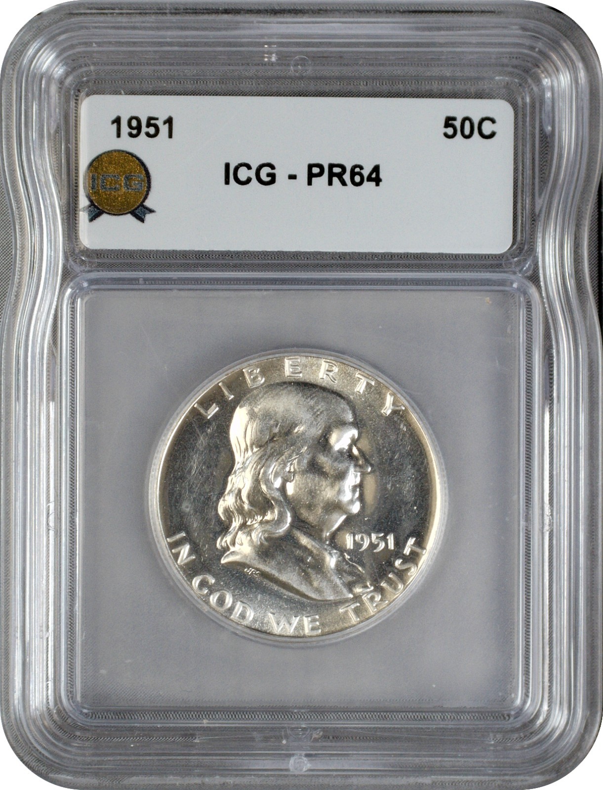 1951 Proof Franklin Half Dollar 50C ICG PR64