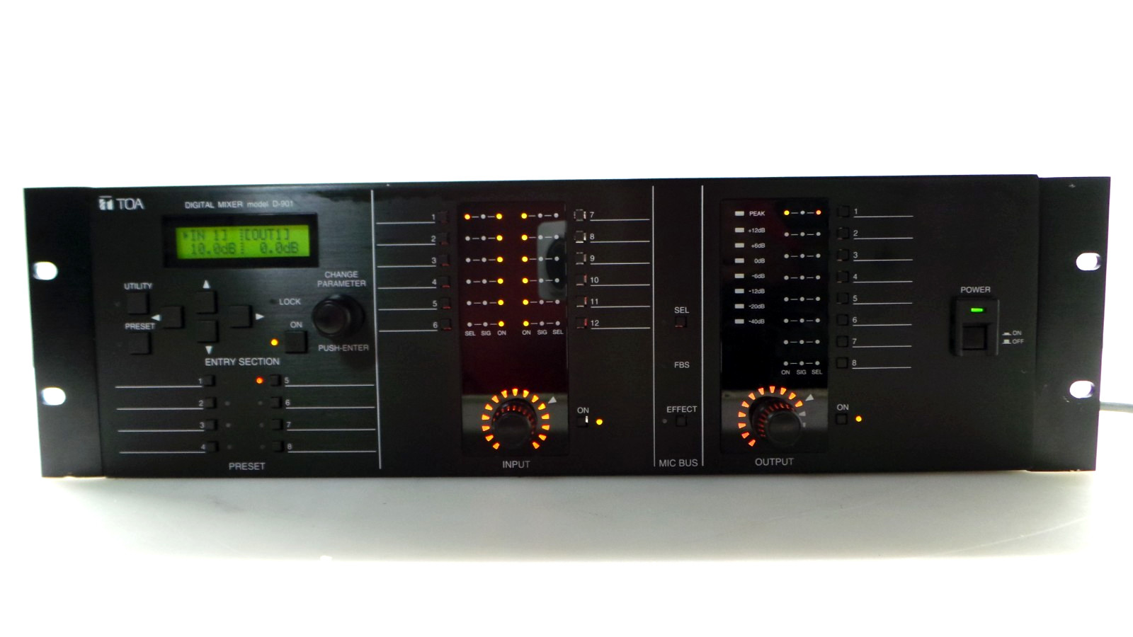 TOA D-901 12-Channel Modular Digital Matrix Audio Mixer - Tested - Working