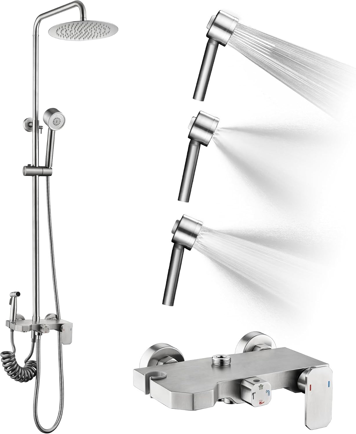Shower Faucet - Shower Faucets Sets Complete, 4 functions Shower System -