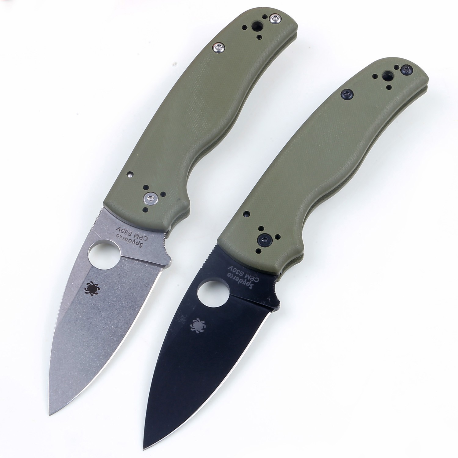 Shaman Green G10 Handle Black Plain Blade Lock Back Pocket Knife Folding Knives