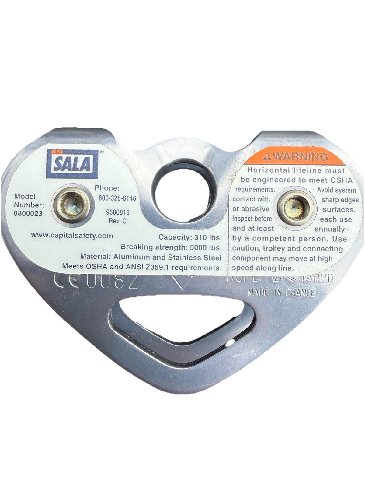 3M SALA Portable Tandem Pulley Anchor 8800023 3/8 - 1/2 Inch Rope/cable Lot Of 1