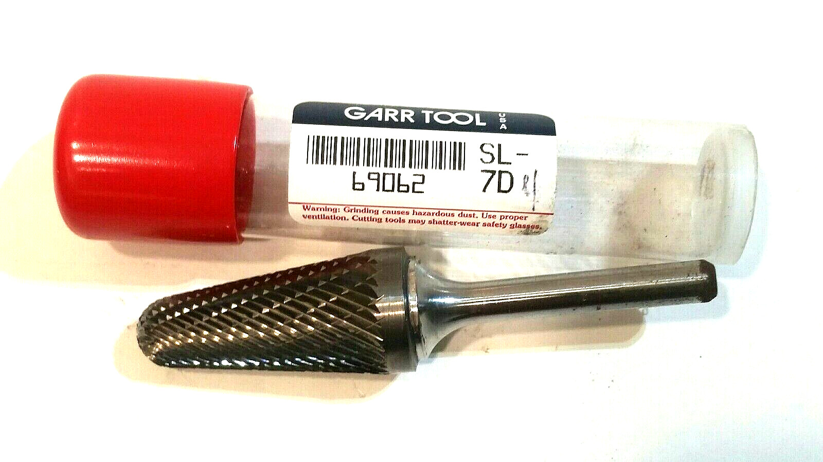 GARR TOOL  SL-7D 3/4" Double Cut  Taper Carbide Burr Tool, 1/4" Shank