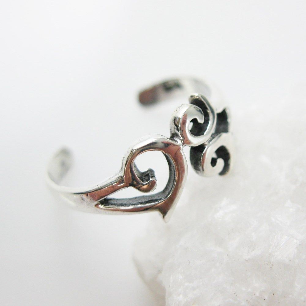 925 Sterling Silver Toe Ring - Whimsical Toe Ring - Adjustable Toe Ring