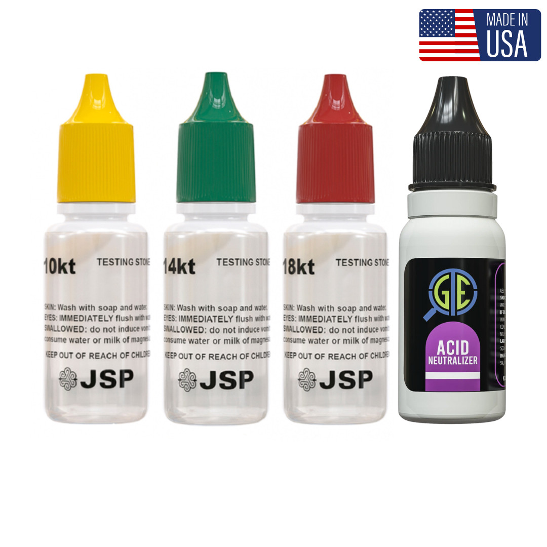 10K 14K 18K Gold Test Solutions Acid Tester Kit for Jewely, Bars, Coins, Scrap