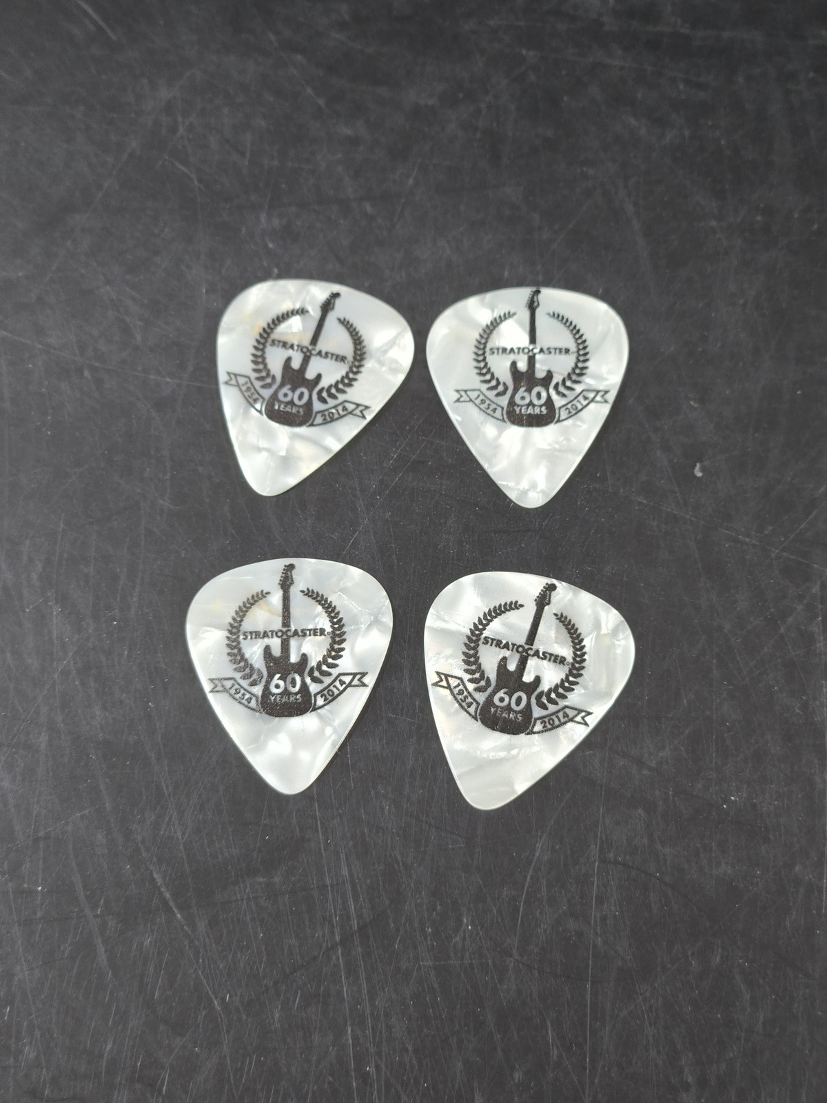 Fender Stratocaster 60th Anniversary Guitar Picks 1954-2014 Medium Gauge Set of