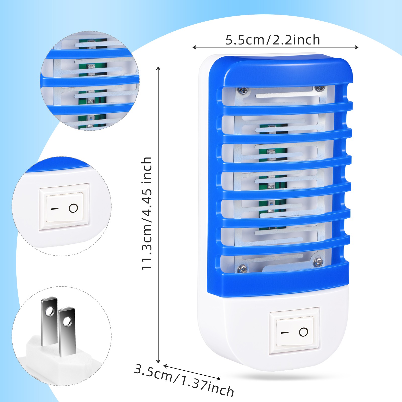 4 Dark Blue Rectangular Lamps: Efficient Mosquito-Killing Solutions
