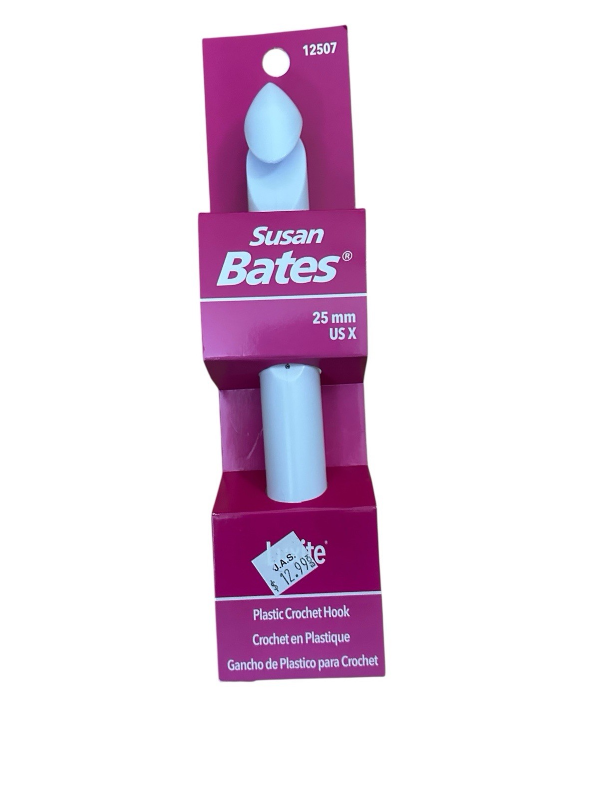 Susan Bates Plastic Crochet Hook - 25mm - Giant Jumbo Super Bulky Sized