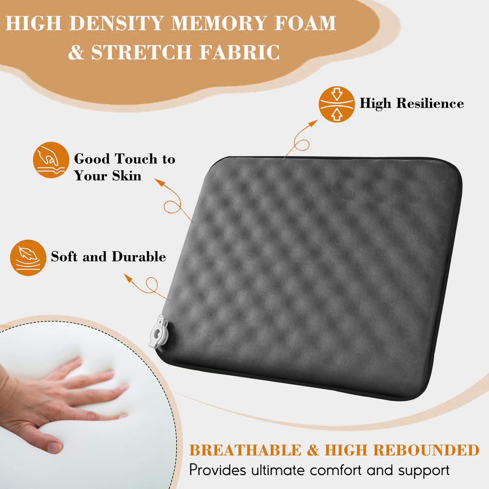 Portable Seat Pad Quick Inflate Deflate Perfect for Fishing Hiking and Road Trip