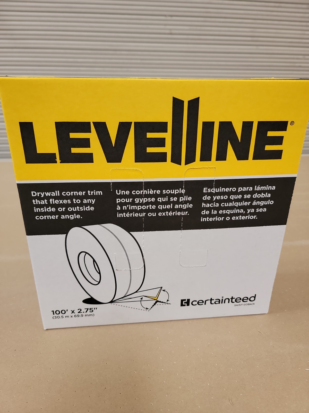 LevelLine Drywall Corner Trim 100ft Roll 100'x2.75" FLEX CornerBead