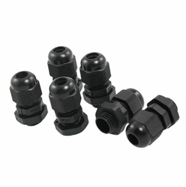 5pcs PG7 black plastic waterproof connector Gland 3-6.5mm slide cable *le