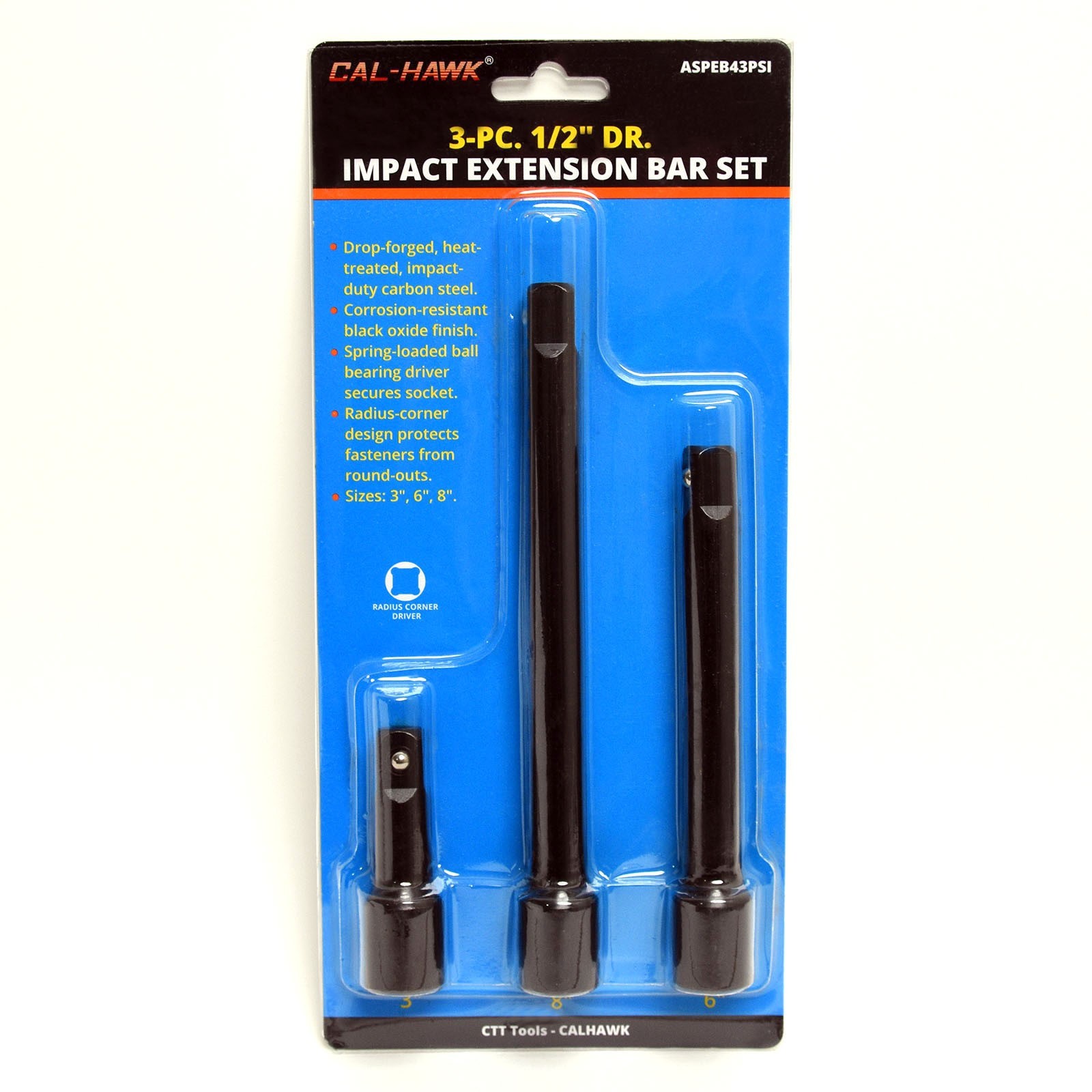 3 pc 1/2" Drive Air Impact Extension Set Socket Wrench Tool 3" 6" 8"