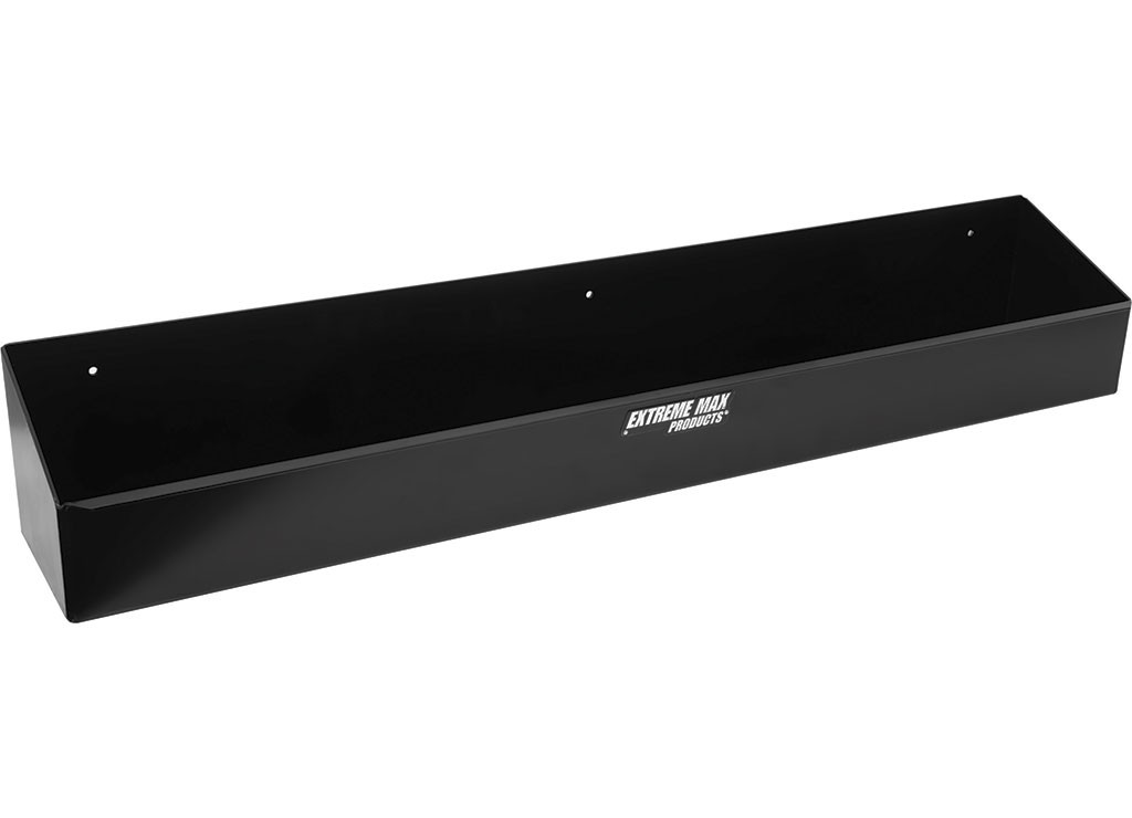 Extreme Max 5001.6489 Wall-Mount Aluminum 12-Can Aerosol Storage Shelf - Black