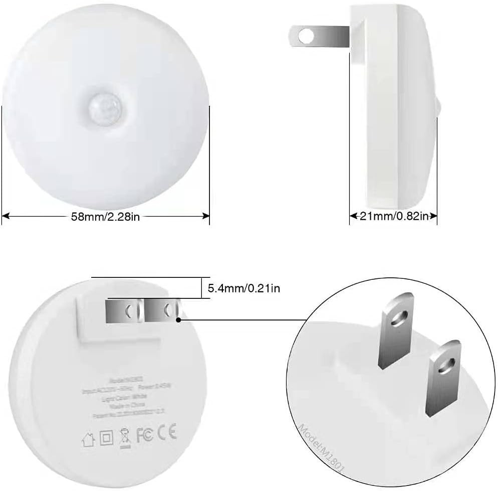 Compact Red Motion Sensor Night Lights - 2 Pack for Safe Sleep & Navigation