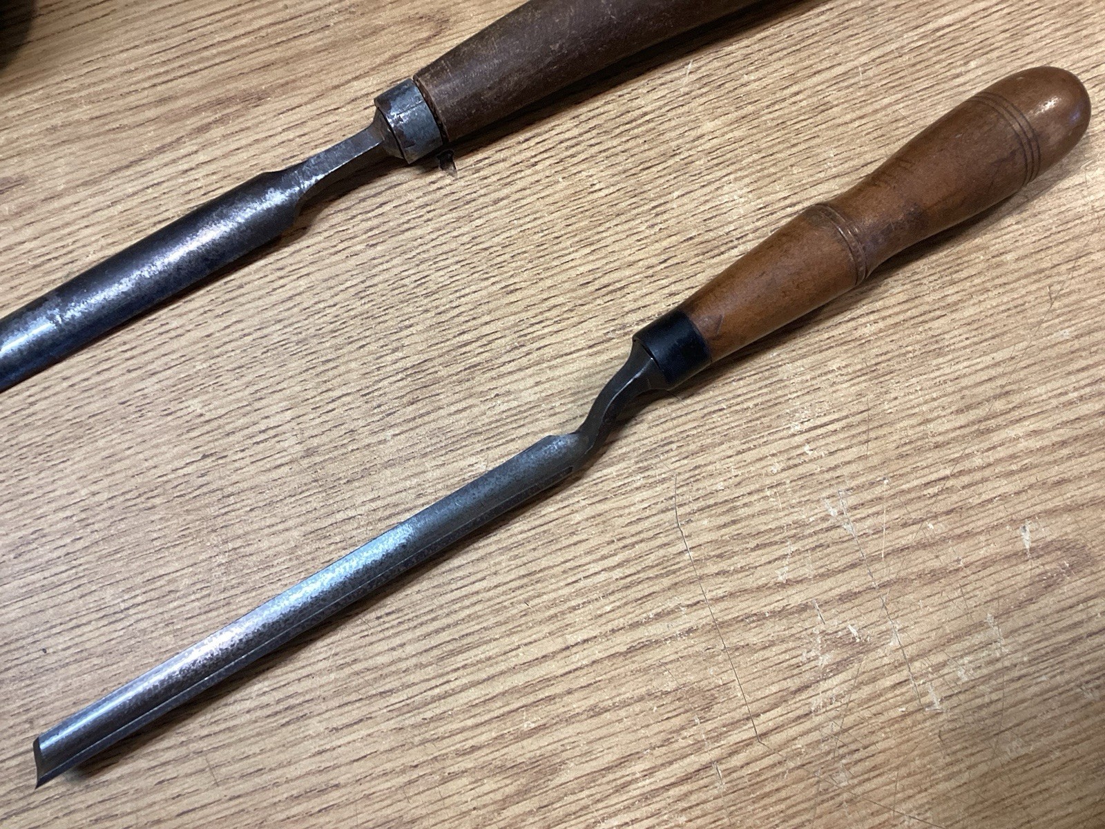 2 Antique L&I. J. White 1/2" And 3/4” Gouges 13” And 14” Long