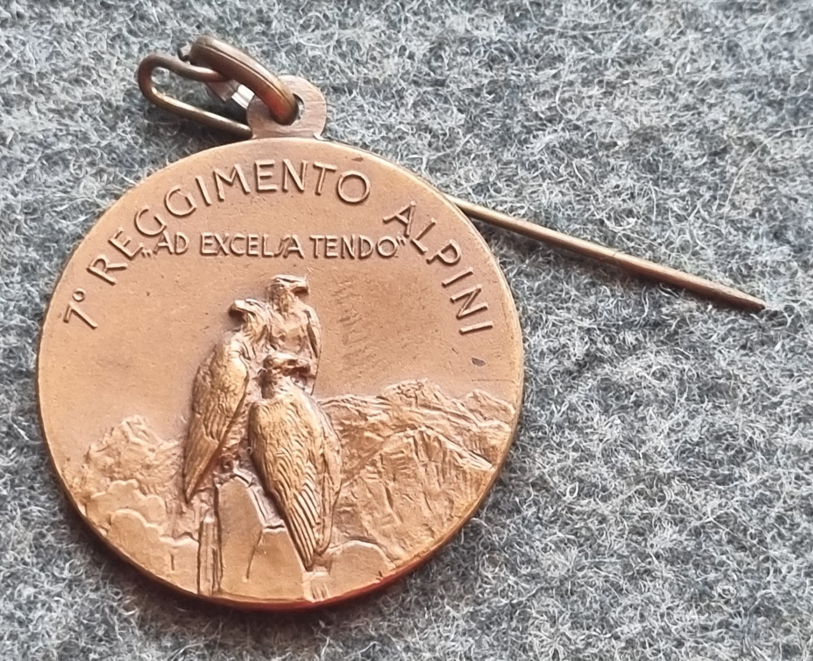 BRONZE MEDAL KINGDOM ITALY ALPINE 7TH ALPINE REGIMENT ROYAL ITALIAN ARMY