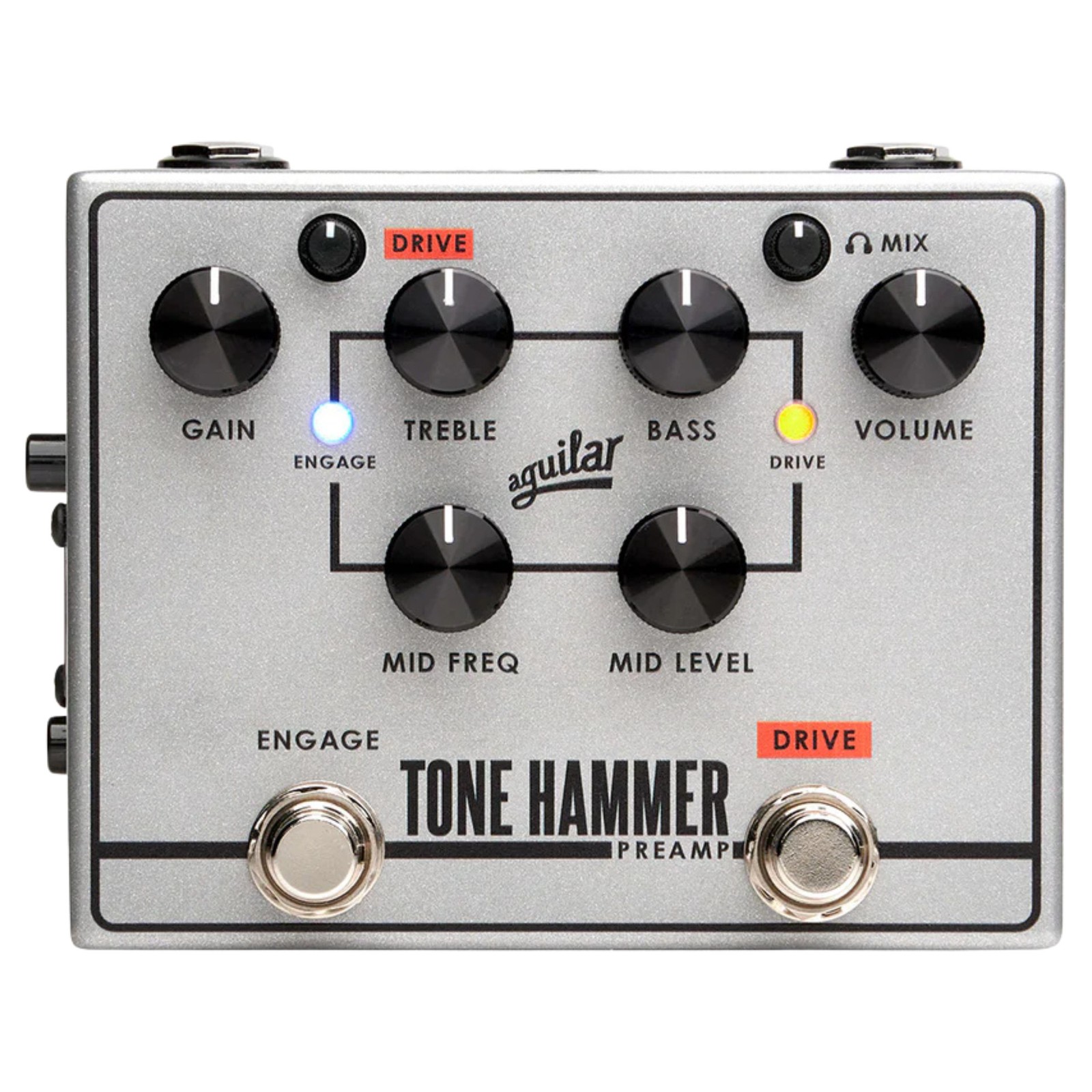 Aguilar Tone Hammer DI/Preamp V2 Bass Effects Pedal, Silver