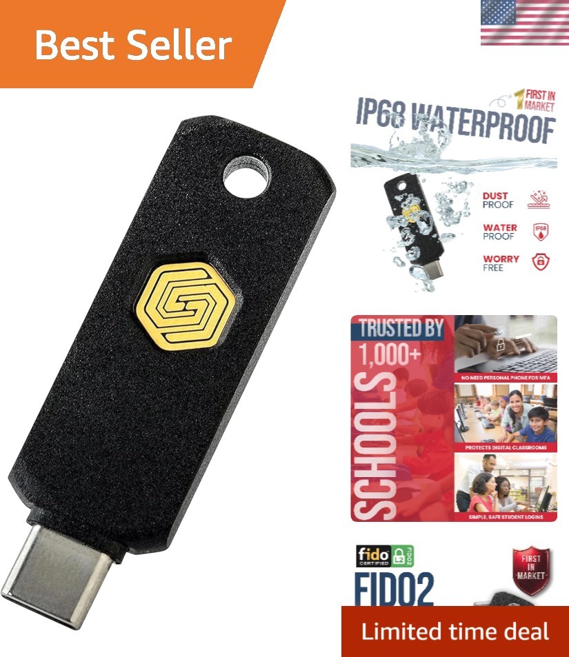 GoTrust Idem Key C, NFC and FIDO2 L2 Certified Security Key, USB-C, Multi-Pro...