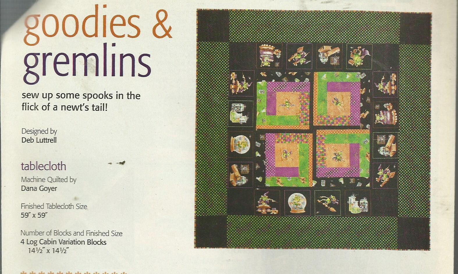 C0338 GOODIES & GREMLINS QUILT PATTERN/INSTRUCTIONS
