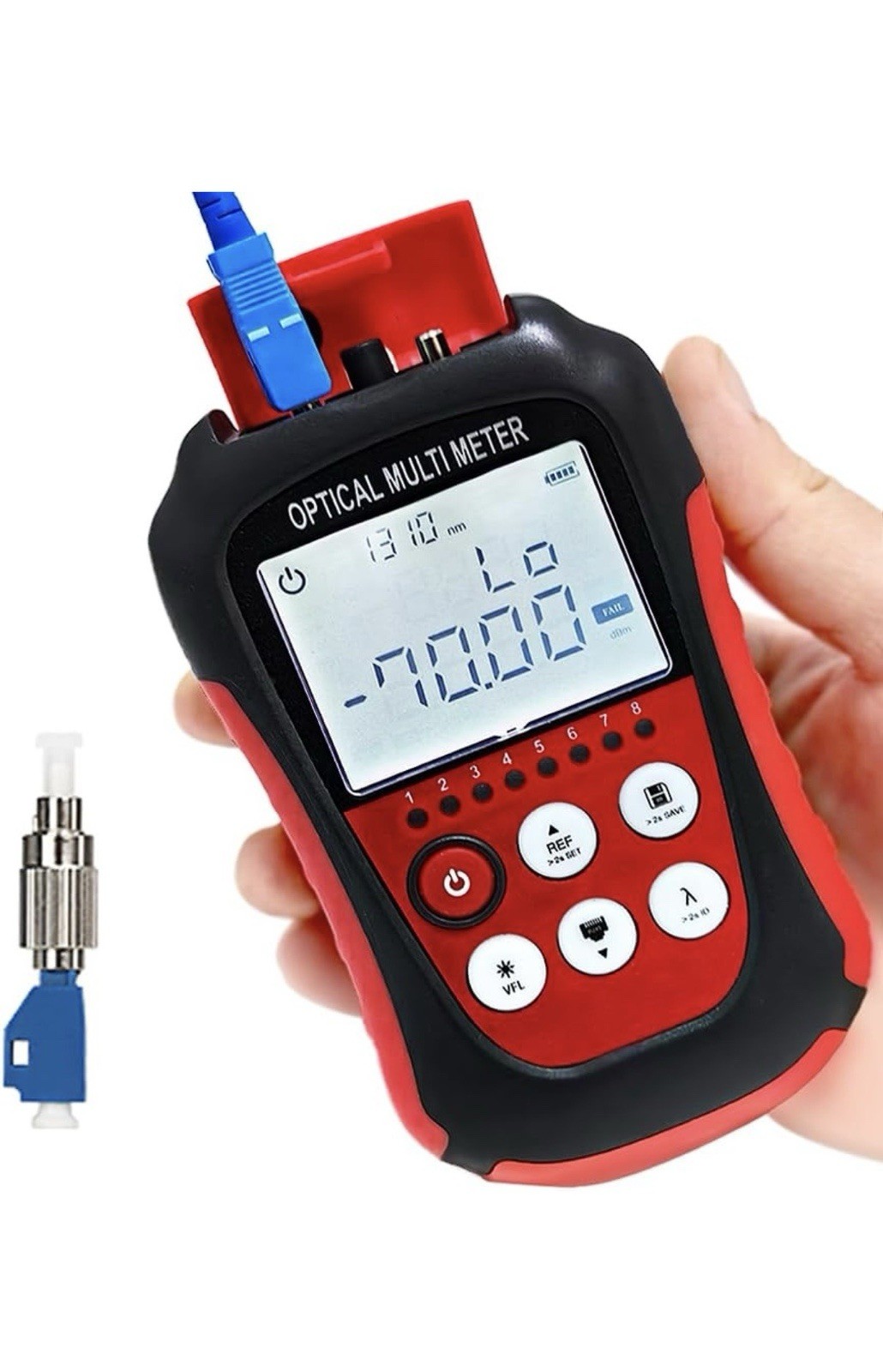 BEWOLE Handheld Optical Power Meter Multi-Wavelength FC/SC/ST Connectors