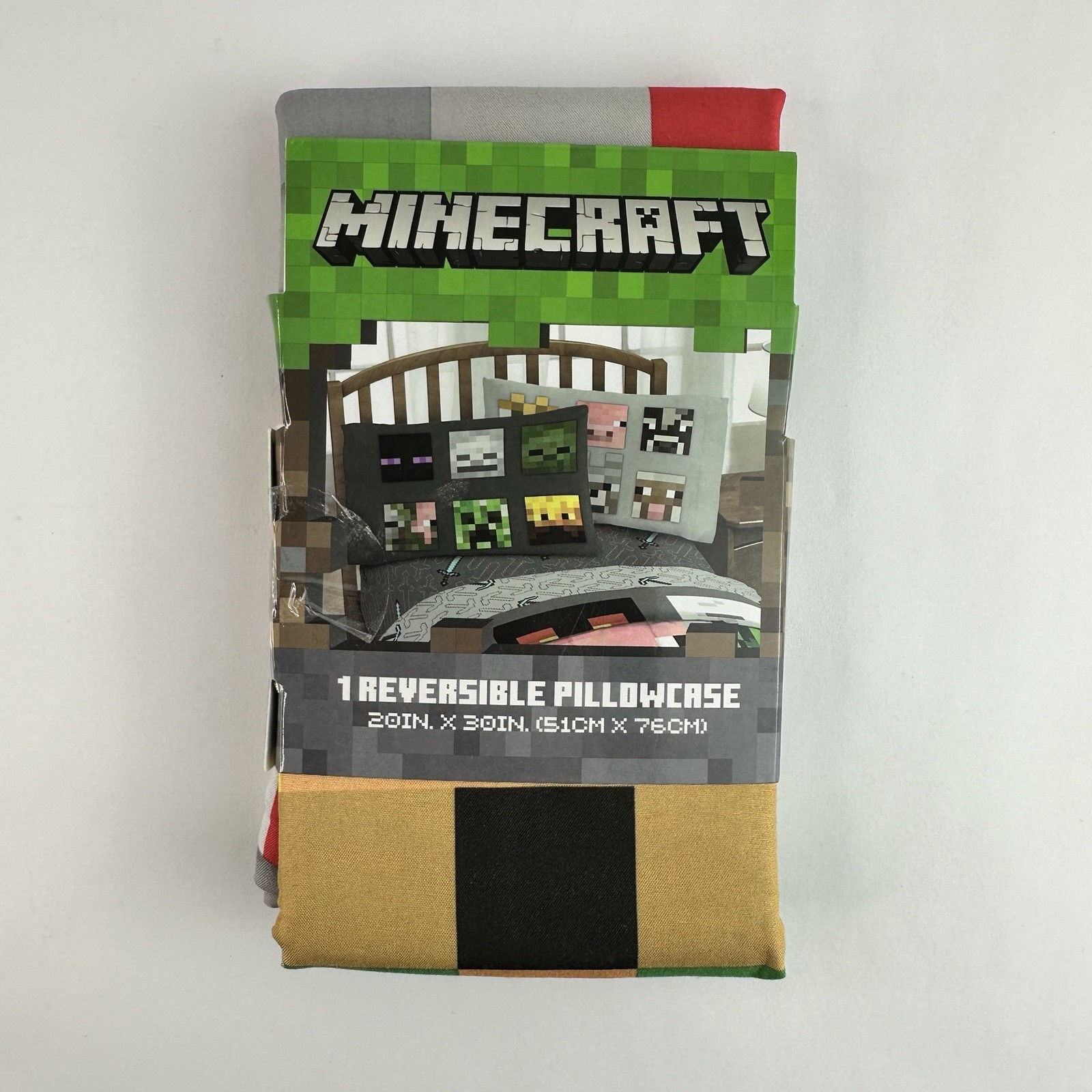 Minecraft Reversible Standard Pillow Case Enderman & Creeper 20x30 NEW 1 - Read