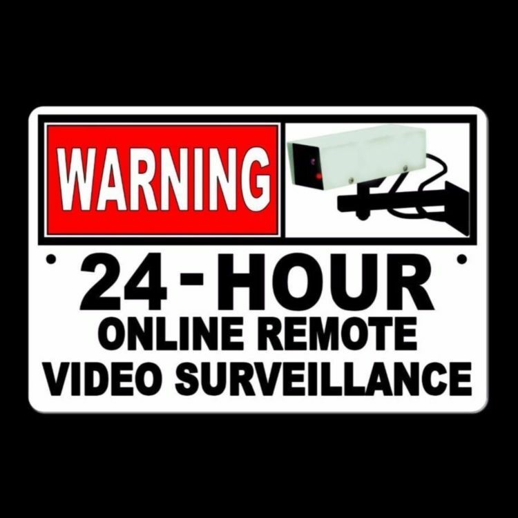 Warning 24 Hour Online Video Surveillance 8" x 12" Sign Camera Security cctv