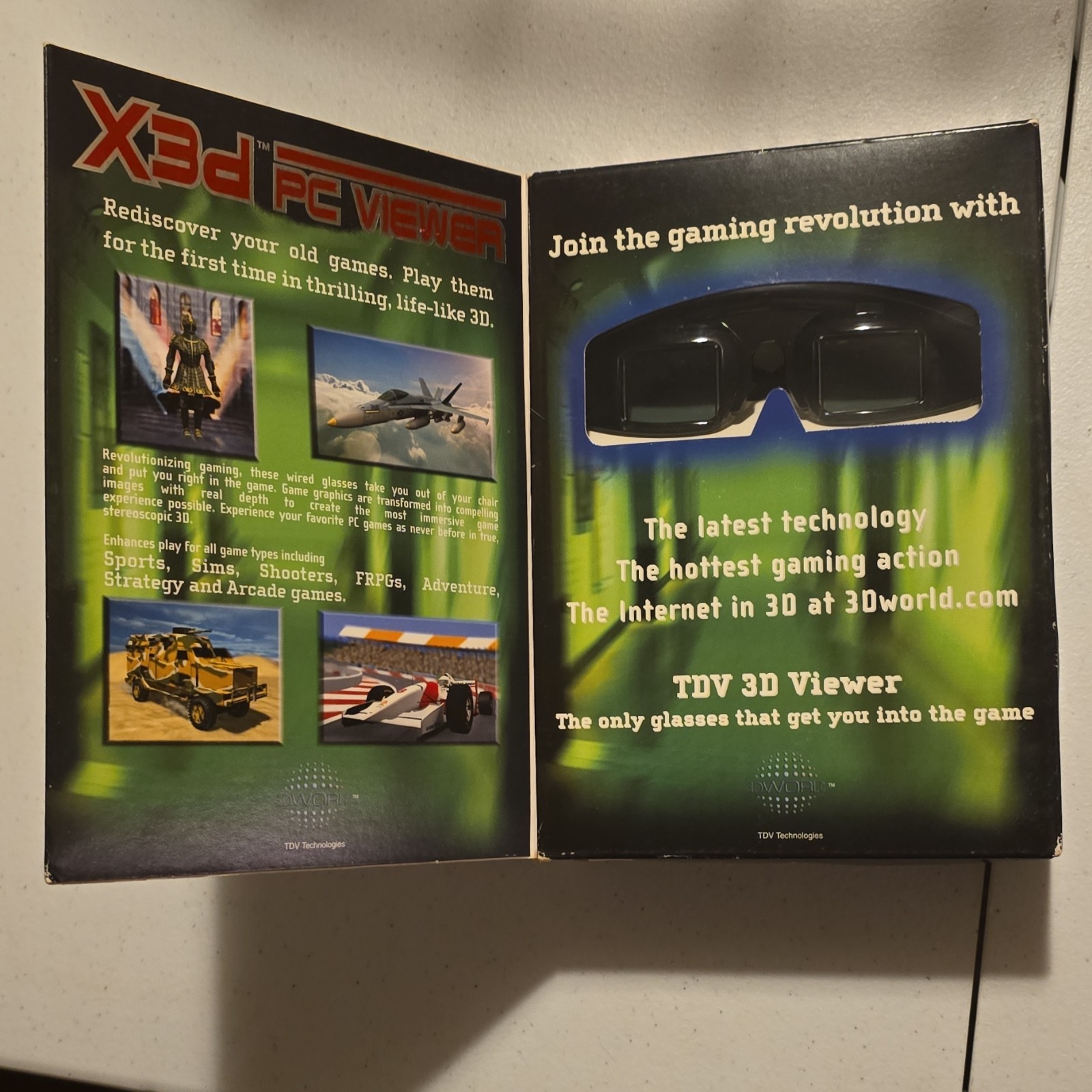 TDV Technologies X3D PC 3D Viewer System Wired Glasses Black 2002 A104076