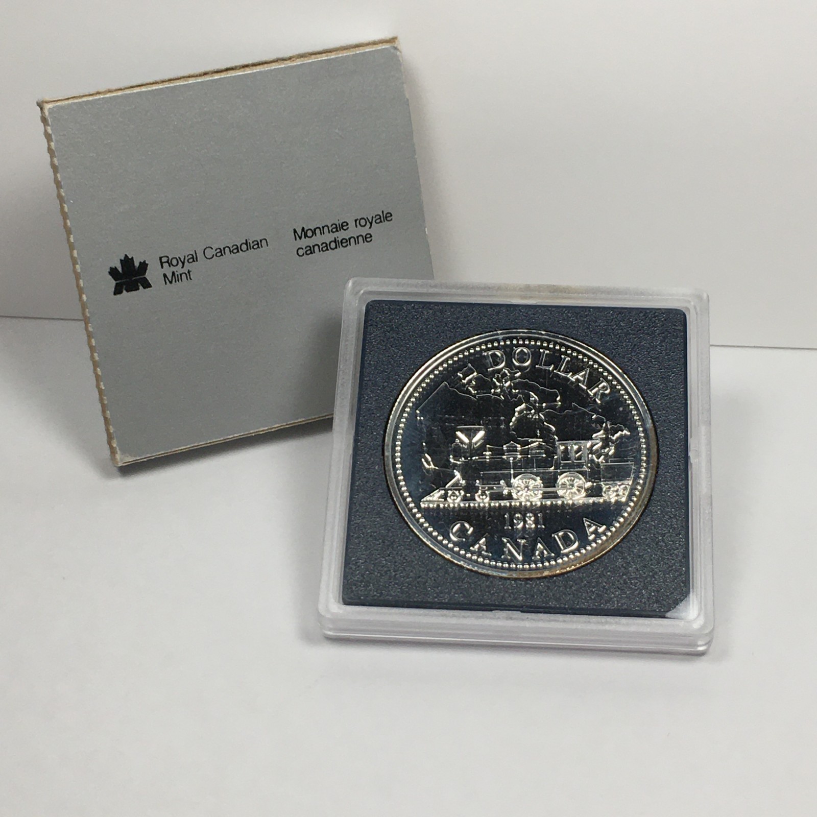 1981 Canada Silver Dollar  - Trans-Canada Railway - KM#130 .375 ASW - 8259-SF