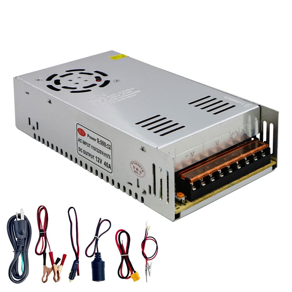110V AC to 12V DC Transformer, 12V 500W 40A Switching Power Converter, Built-in