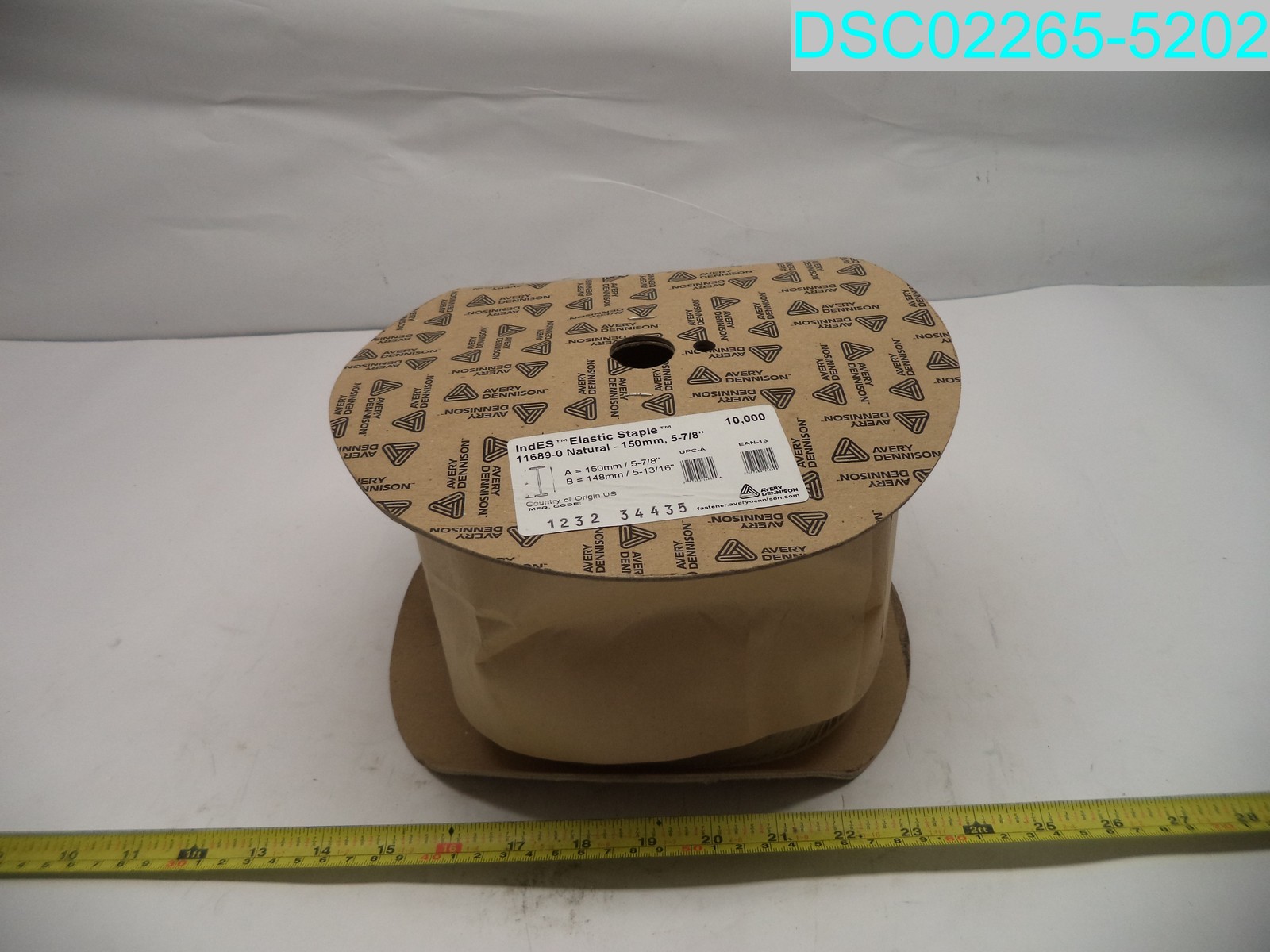 QTY=10000: Avery Dennison indes Elastic Staple 11689-0 Natural-150mm, 5-7/8"
