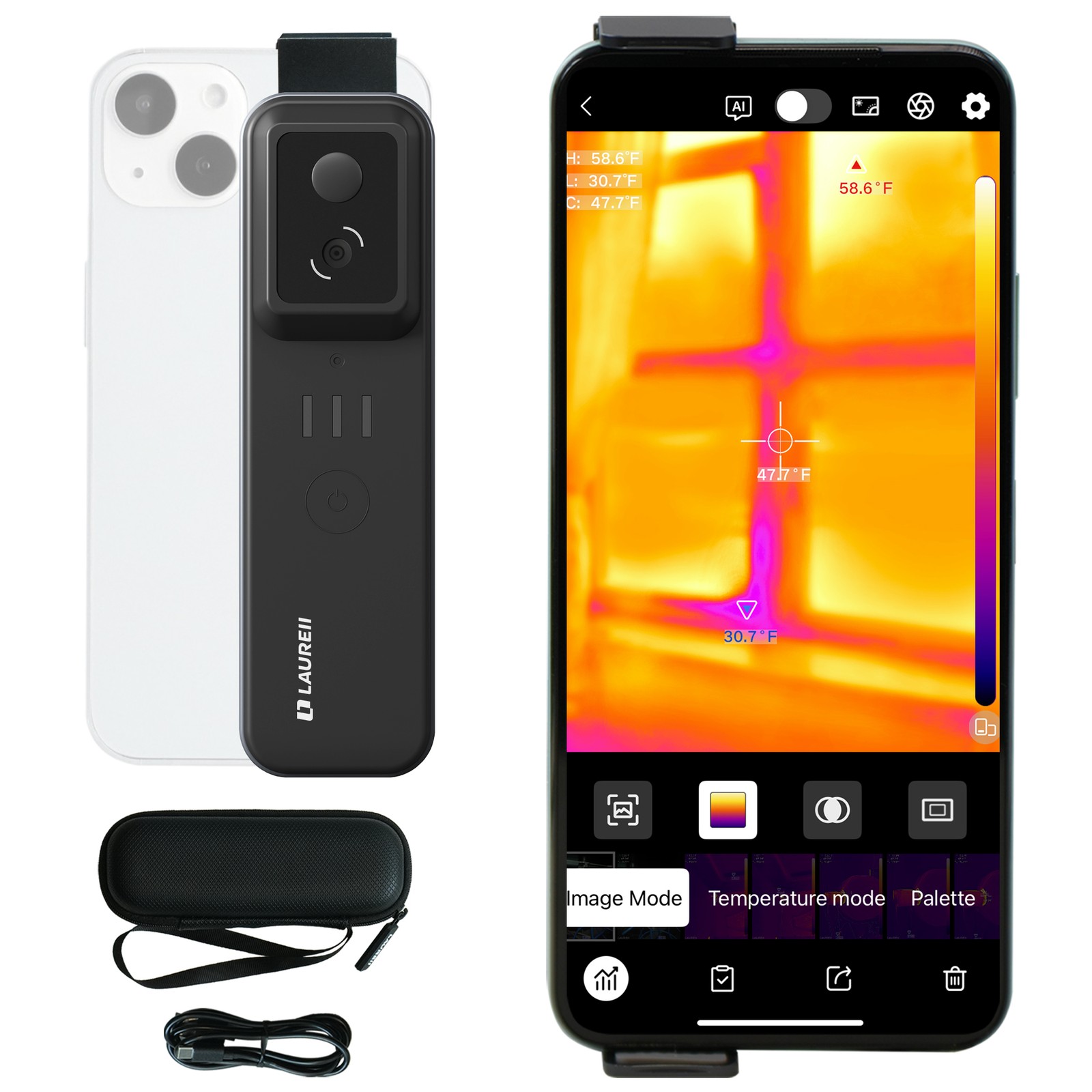 LAUREII Infrared Thermal Imager Camera Wireless Android & iOS WiFi Smart Gift