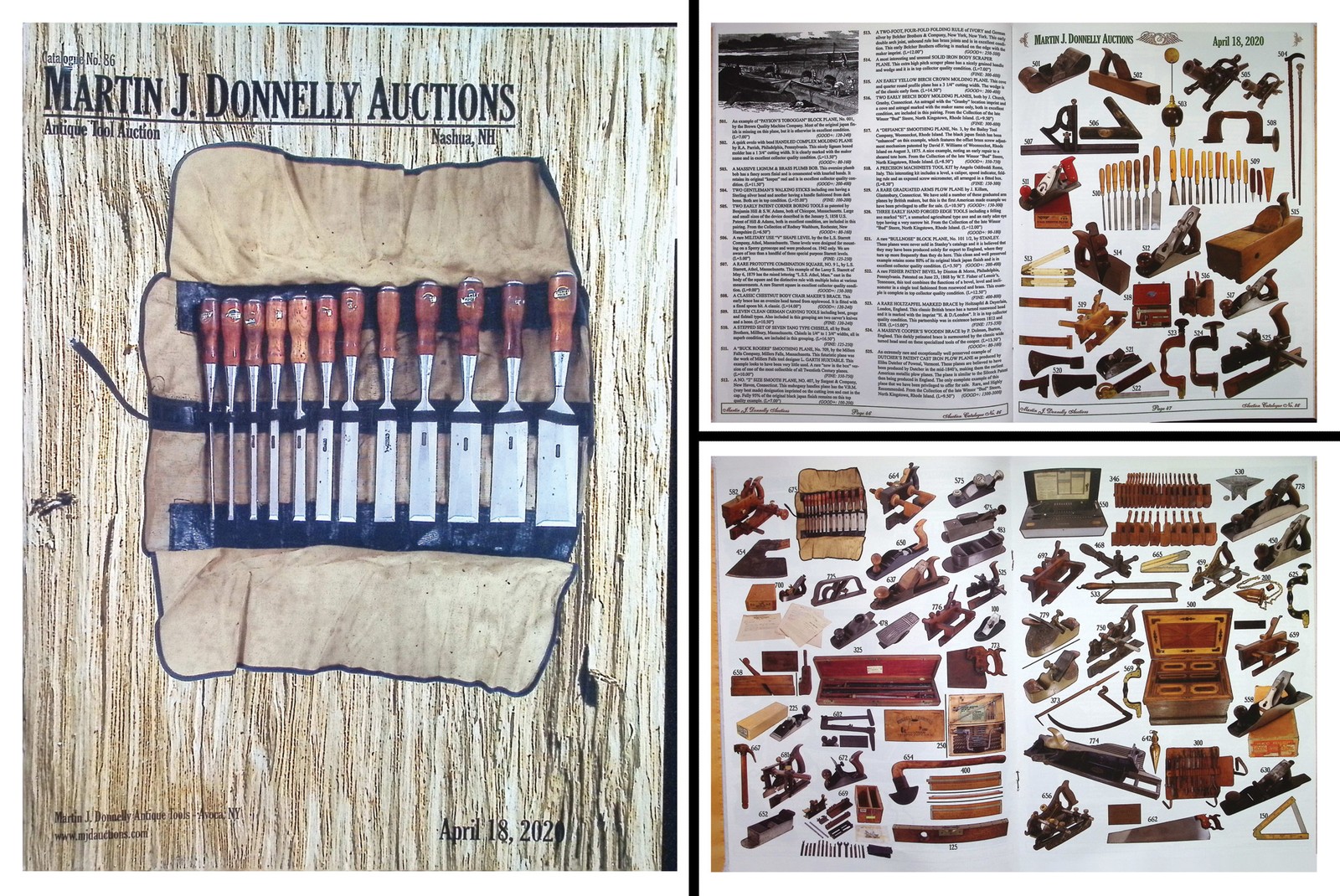 Full Color April, 2020 (SC20) Antique Tool Auction Catalog & Prices Realized