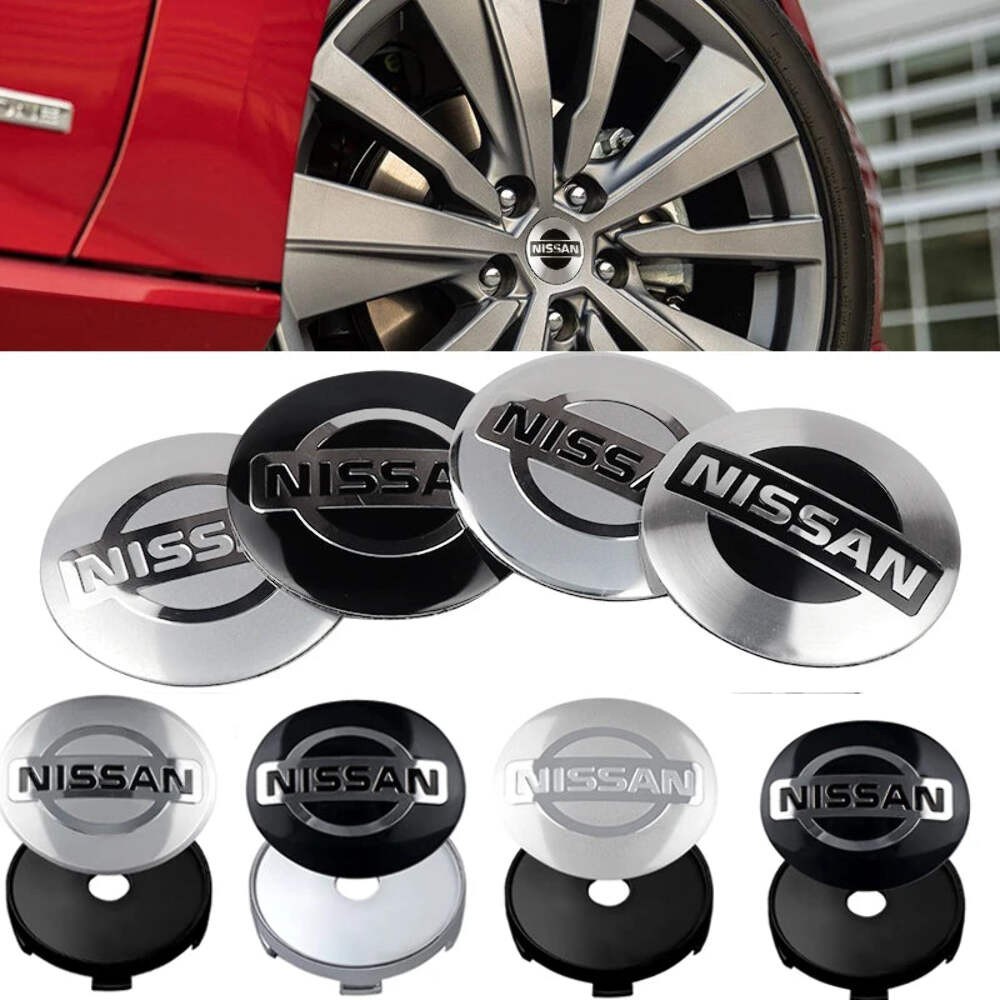 4Pcs 56 60MM Car Emblem Wheel Hub Caps Stickers Hubcap Badge Decals For Nissan N