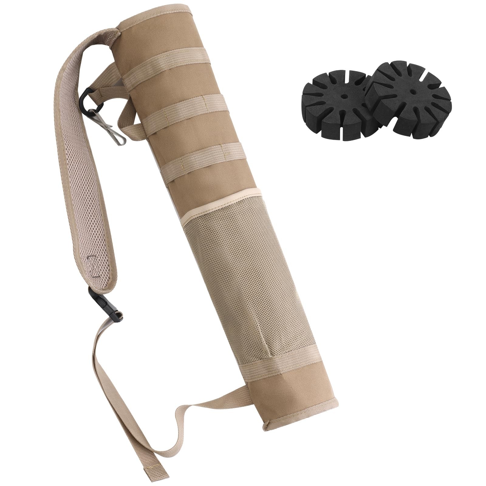 karamagic Archery Lightweight Back Arrow Quiver Dual Use Foldable khaki