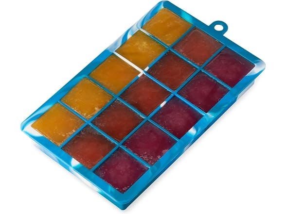 Host Ice Cube Tray with Lid Blue Marble 1.25-inch Cubes
