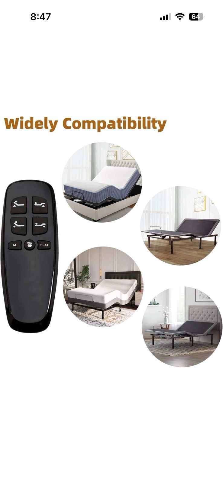 Adjustable Bed Richmat HJH13D Remote Control Replacement