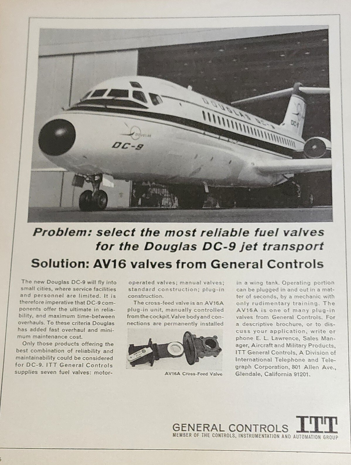 Douglas DC-9 DC 9 Airplane Aviation Magazine Ad Picture Wall Art Decor