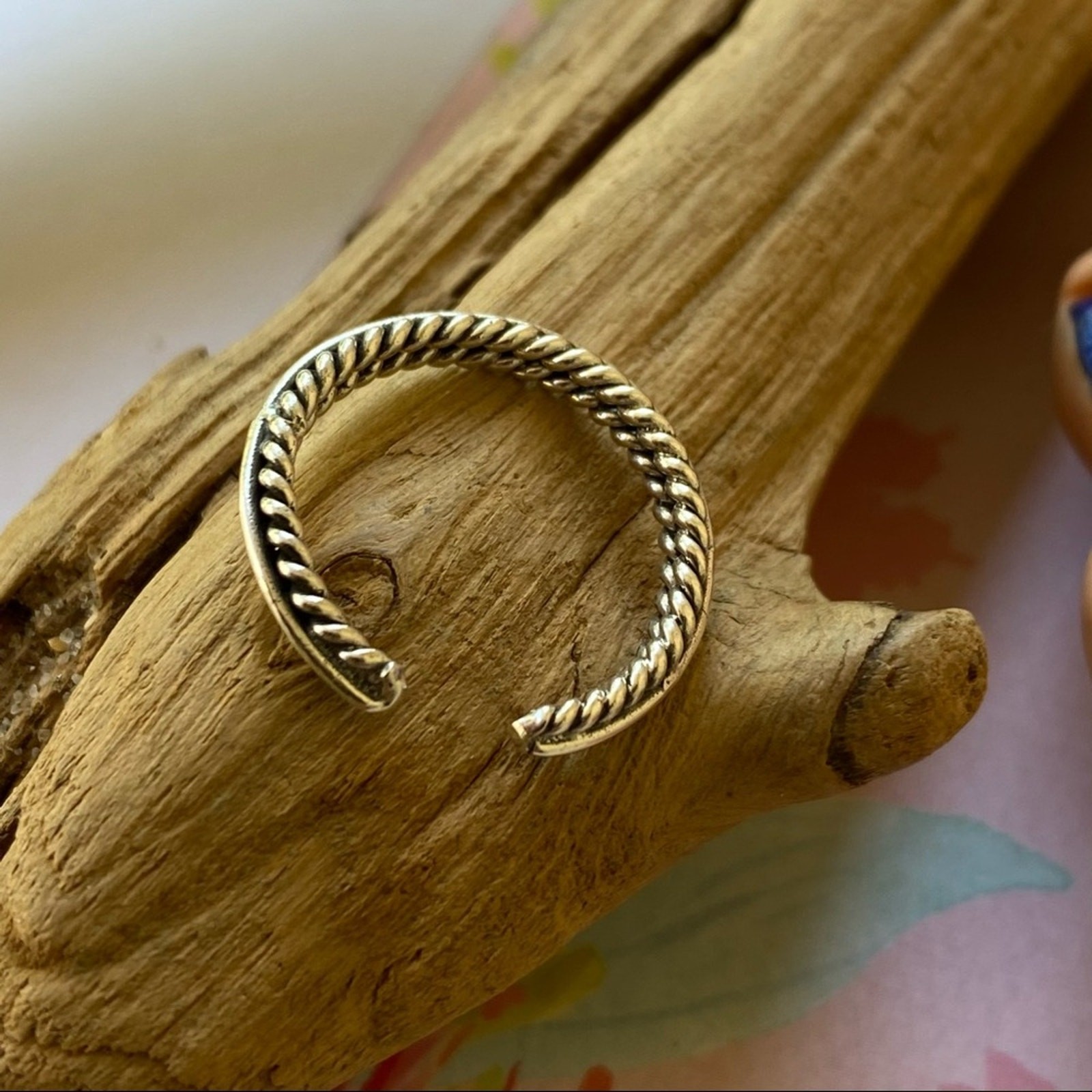 Sterling Silver Double Braided Band Toe Ring